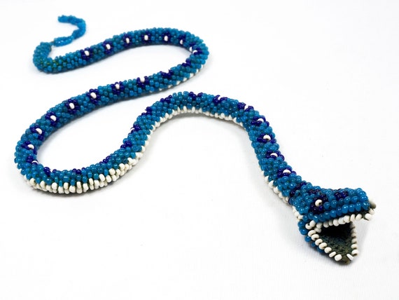 Antique WWI Turkish POW Beaded Snake Necklace-Circ