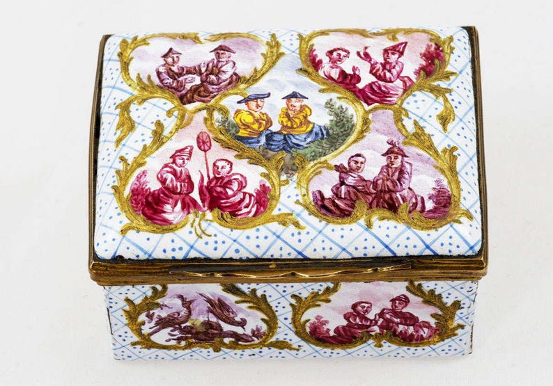 Antique French 18 Century Enamel Box image 1