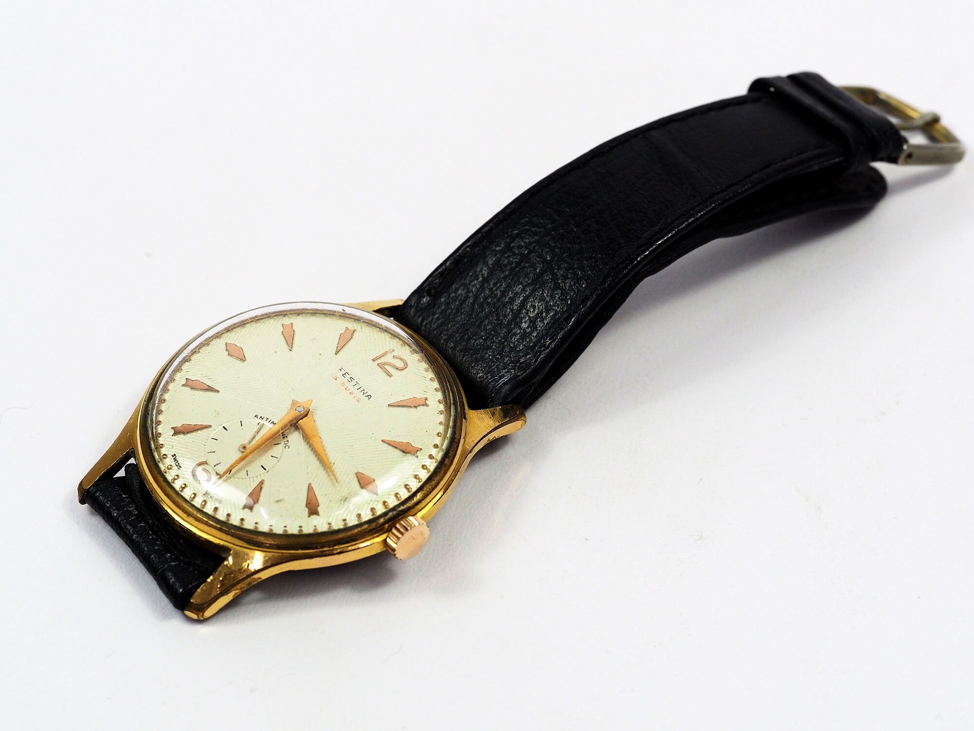 Vintage Swiss Men s Wristwatch Festina Antimagnetic 1950s Etsy