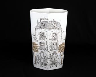 ヴィンテージ花瓶 1970年代 ローゼンタール R. ペイネ 太陽と雨