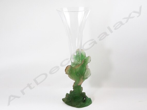 Daum Pate De Verre Art Glass Vase Signed Etsy