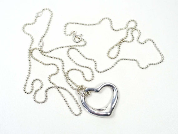 Tiffany Elsa Peretti Open Heart Pendant-27mm-Medium Size