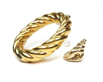 Studio Bayanihan Gilded Sterling Silver Twisted Rope Bracelet & Ring