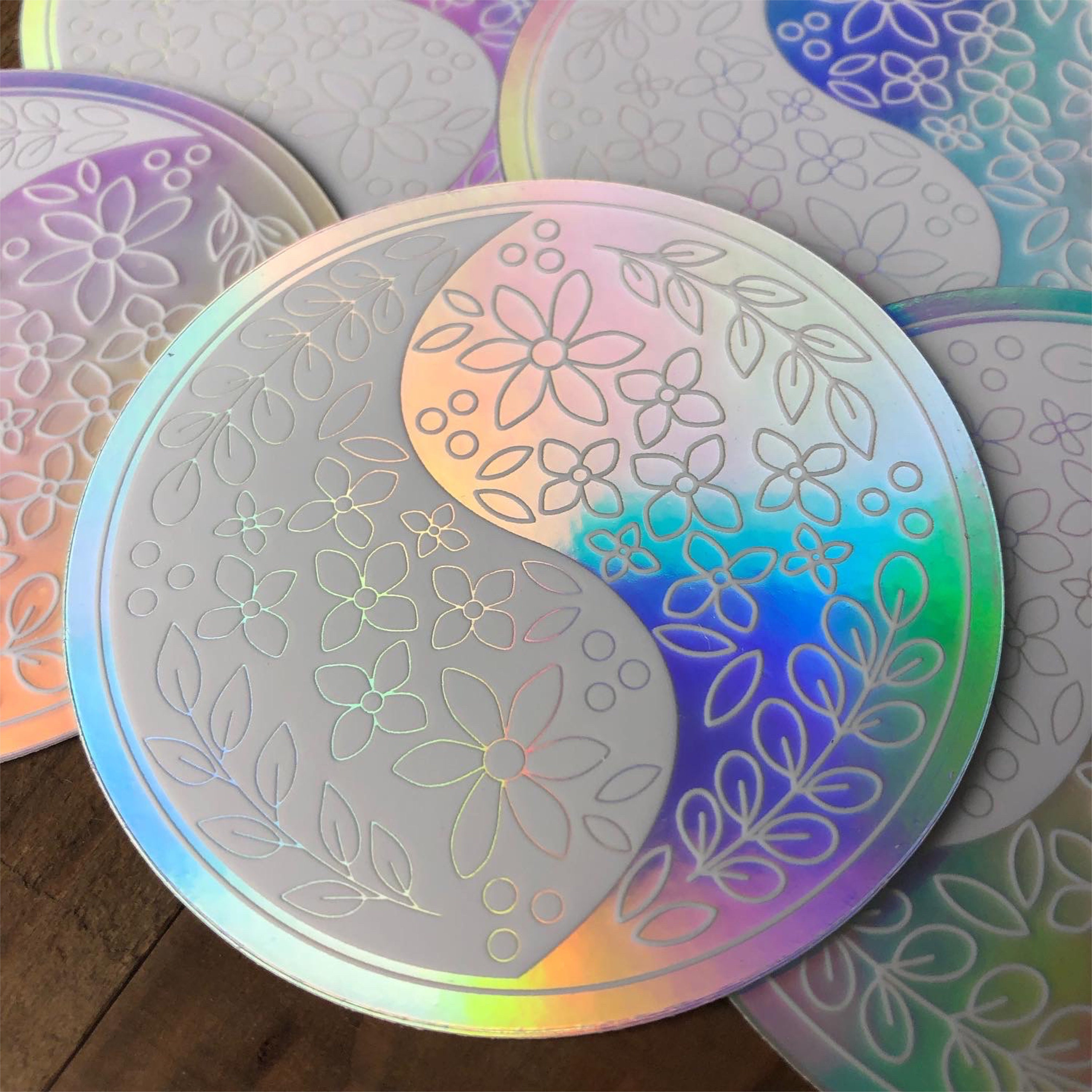 Holographic Yin and Yang Vinyl Sticker | Clear Sticker | Vinyl Die Cut ...