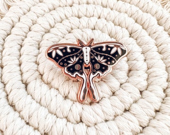 Luna Moth | Enamel Pin | Rose Gold | Spellbound | Magical Collection | Magic Essentials | Witchy Pin | Spooky Goth