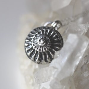 Artifact IV - Ammonite Negative Sterling Pendant Sterling Silver Necklace