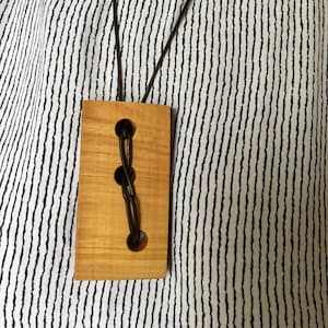 cherry wood pendant leather