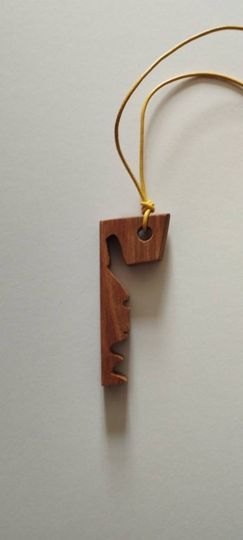 Walnut pendant, alien like pendant, weird, different, handmade, wooden, massive image 6