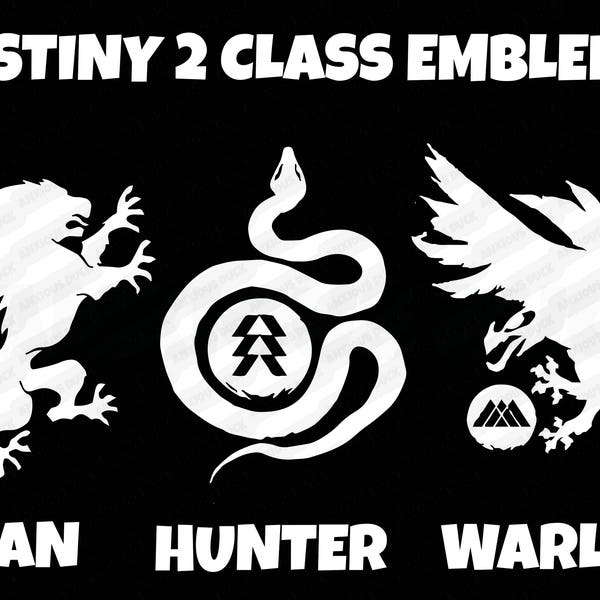 Destiny 2 Class Emblem Decal - Choose from Titan Hunter Warlock - D2 Subclass Icon Decals - Bungie