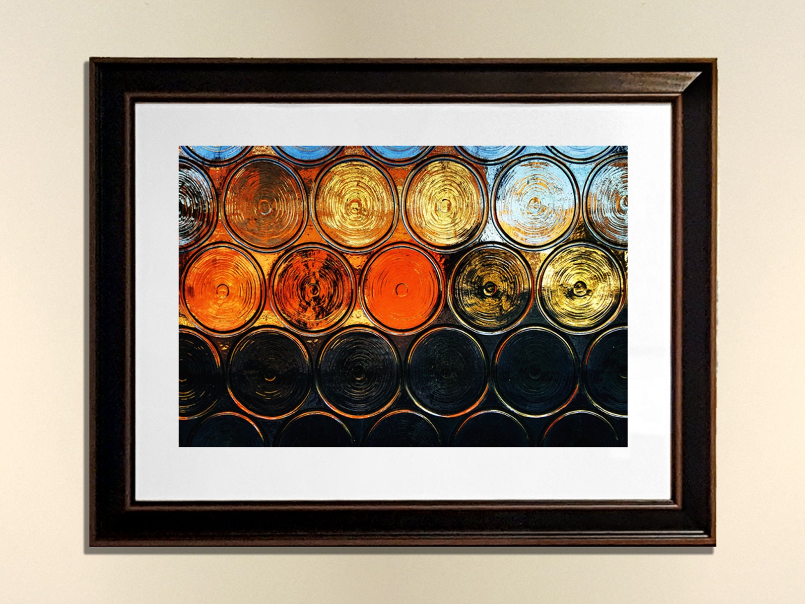 Stained Glass Window Made From the Bottom of Bottles Photo Etsy