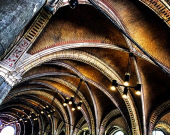 The Ceiling of the Rijksmeusem's Bicycle Underpass in Amsterdam color photo | Netherlands Rijks museum architecture arch arches tunnel Dutch