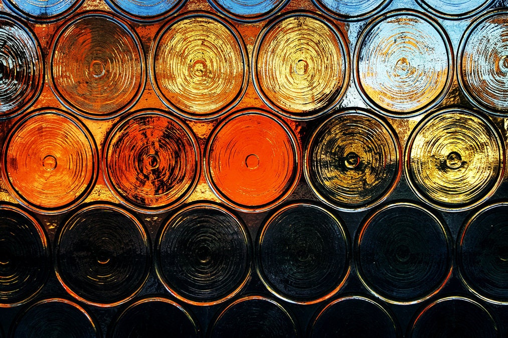 Stained Glass Window Made From the Bottom of Bottles Photo Etsy
