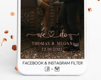 INSTAGRAM EFFECT! Wedding Instagram Filter! Rose Gold Wedding Filter! We Do Effect! Instagram Story Filter! Instagram Geofilter! Instagram.