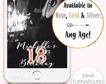 Snapchat Geofilter Birthday Birthday Filter Snapchat Birthday Geofilter Gold Balloons bir28 LIMITED TIME 21st Birthday Gift for Her