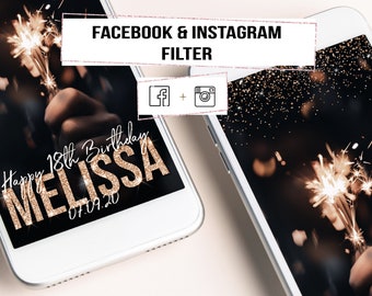 INSTAGRAM Rose Gold Birthday Filter! Insta Birthday Filter, Insta story filter! Custom Instagram Filter, Personalised Instagram Filter!