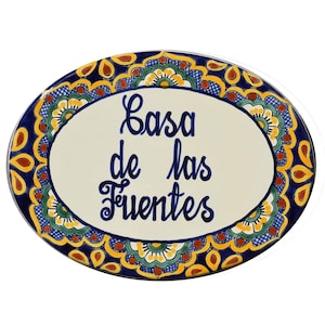 Mexican Ceramic Talavera House Sign Custom Wall House Address Sign House Plaque 11