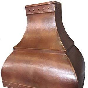 Mexican Copper Stove Range Hood Wall Mount Rivets Design 48&quot;