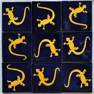 9 Handmade Mexican Talavera Tiles – 4x4” Ceramic Tiles – Vibrant & Hand-Painted # W144