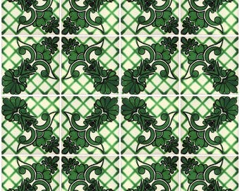 16 Handmade Mexican Talavera Tiles – 4x4” Ceramic Tiles – Vibrant & Hand-Painted # W172