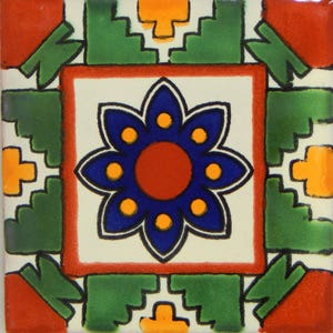 40 pcs Talavera Mexican Hand Painted Tile Folk Art Tile 6X6 C291