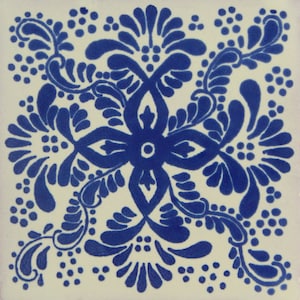Talavera Mexican Hand Painted Tile Folk Art Sample Tile 4x4 C171