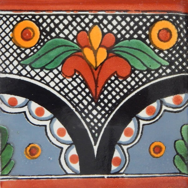 25 pcs Talavera Mexican Hand Painted Tile Folk Art Tile 4x4 C261