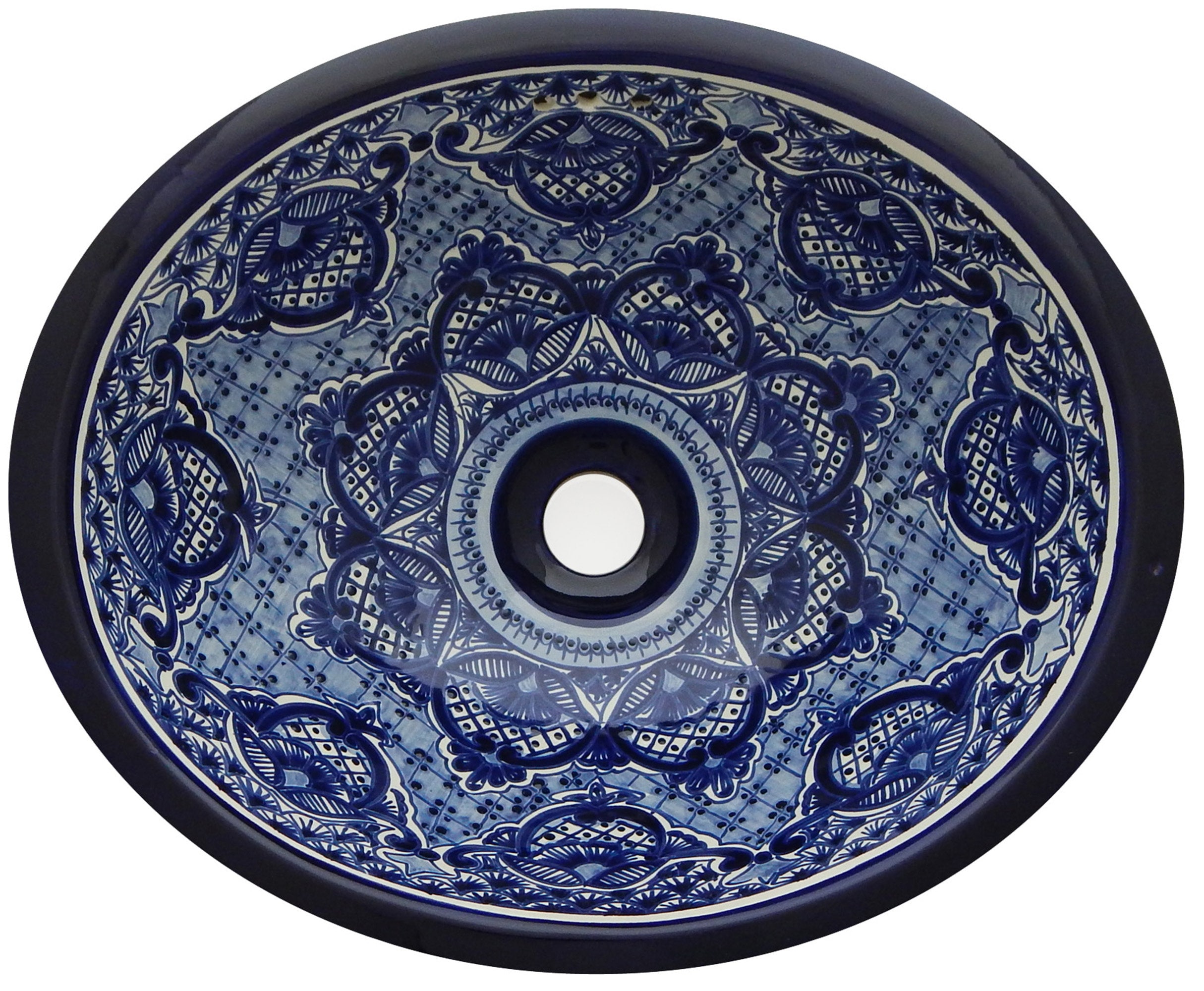 16” X 11.5” Talavera Mexican Sink Hand Painted Drop-In Folk Art Bathroom Ceramic Sink Handmade #214