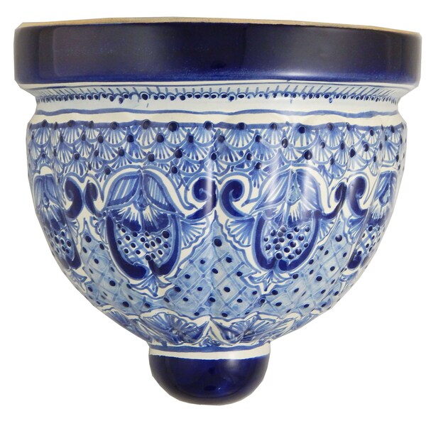 Mexican Talavera Wall Planter Handmade Handpainted Pottery Planter Wall Hanging Sconce Planter -01