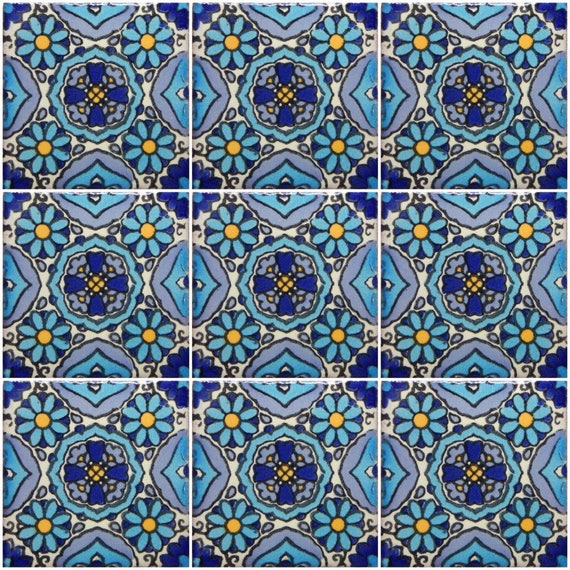 DIY Materials 6 PCS Talavera 6X6 Handmade Ceramic Tile