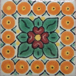 100 pcs Talavera Mexican Hand Painted Tile Folk Art Tile 2X2  2-13