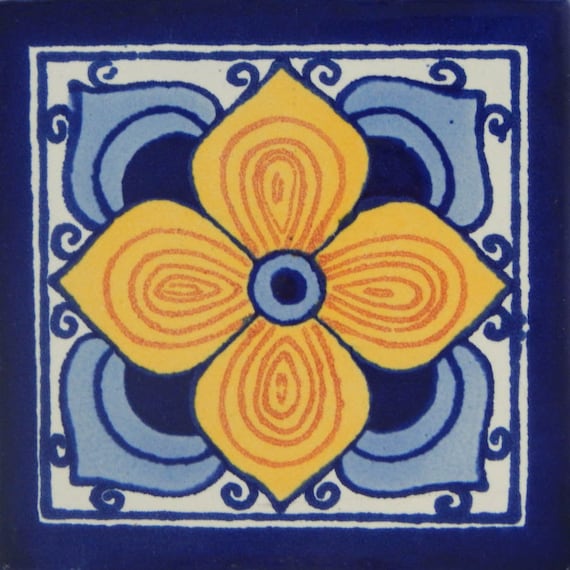 Hand Painted Ceramic Tile - Southwest Style Tile - La Fuente