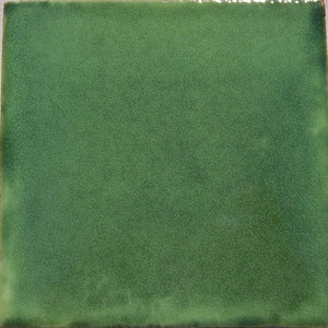 50 Pieces Mexican Talavera Ceramic Tile 4x4 inch, Folk Art, Handmade, Solid Color Washed Green S002