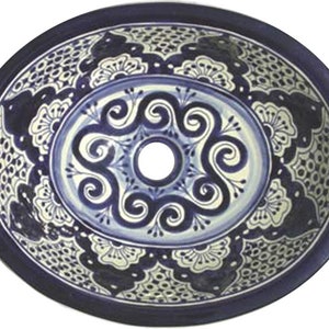 16” X 11.5” Talavera Mexican Sink Hand Painted Drop-In Folk Art Bathroom Ceramic Sink Handmade #063