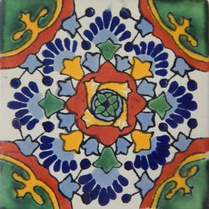 40 pcs Talavera Mexican Hand Painted Tile Folk Art Tile 6X6 C177