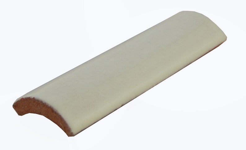 One Mexican Molding Ceramic Bullnose Trim Tiles Off White