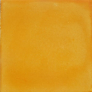 1 SAMPLE Mexican Talavera Ceramic Tile 4x4 inch, Folk Art, Handmade, Solid Color Washed Yellow S001