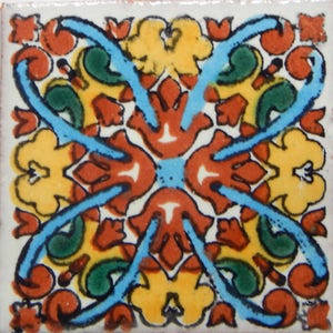 100 pcs Talavera Mexican Hand Painted Tile Folk Art Tile 2X2  2-15