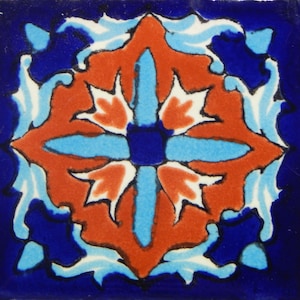 25 pcs Talavera Mexican Hand Painted Tile Folk Art Tile 2X2  2-24