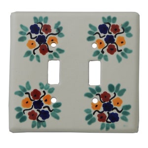 B2 Talavera Outlet Double Plug Light Switch Toggle Plate Cover Amigos