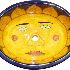 16” X 11.5” Talavera Mexican Sink Hand Painted Drop-In Folk Art Bathroom Ceramic Sink Handmade #009