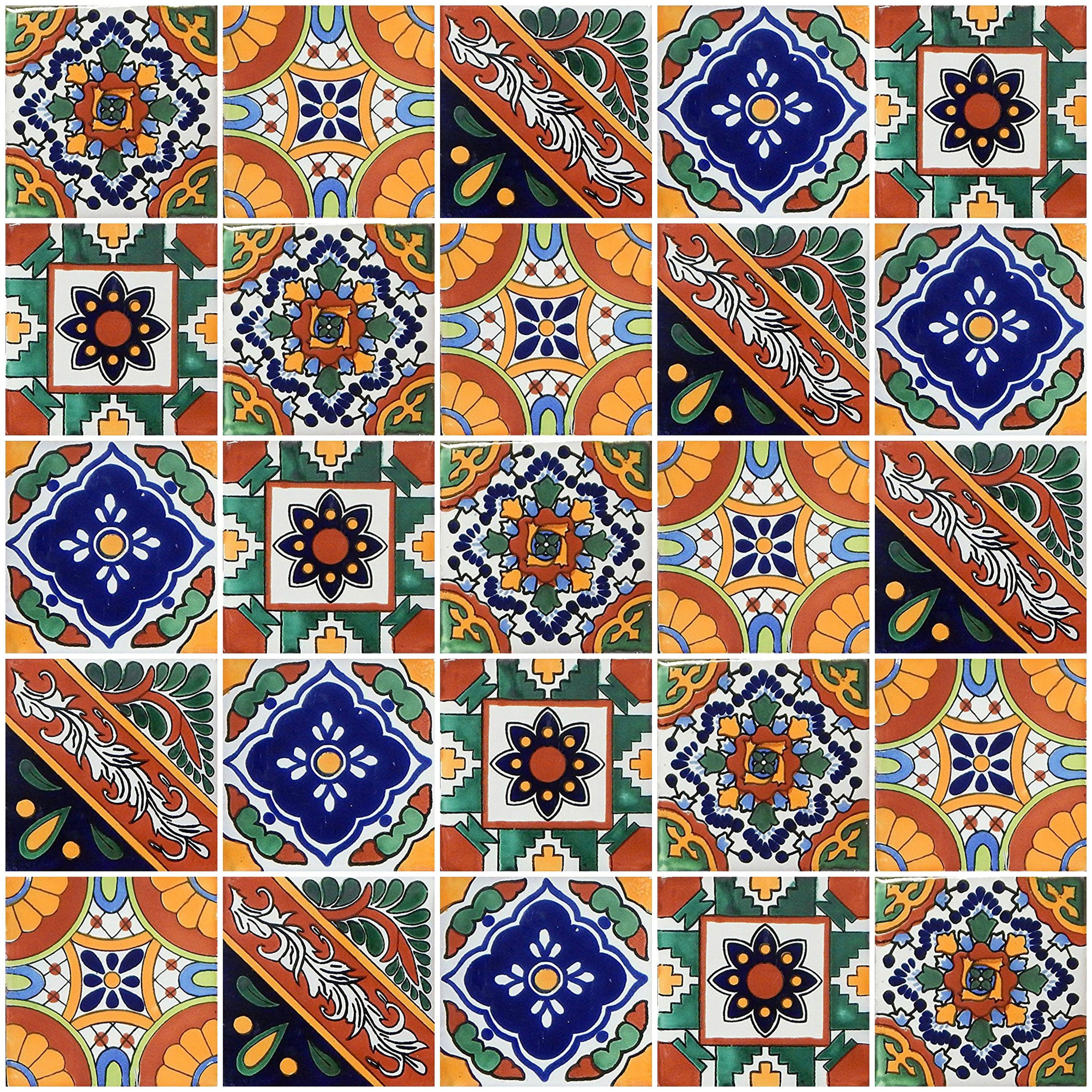 40 unids Talavera Mexicano pintado a mano Azulejos Azulejos Etsy España