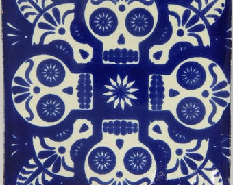 Mexican Talavera Ceramic Tiles 4x4 - Set Of 9 Export Quality EX412