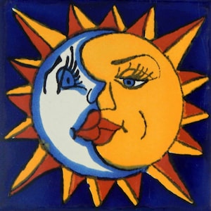 Talavera Mexican Hand Painted Tile Folk Art Sample Tile 4x4 C170