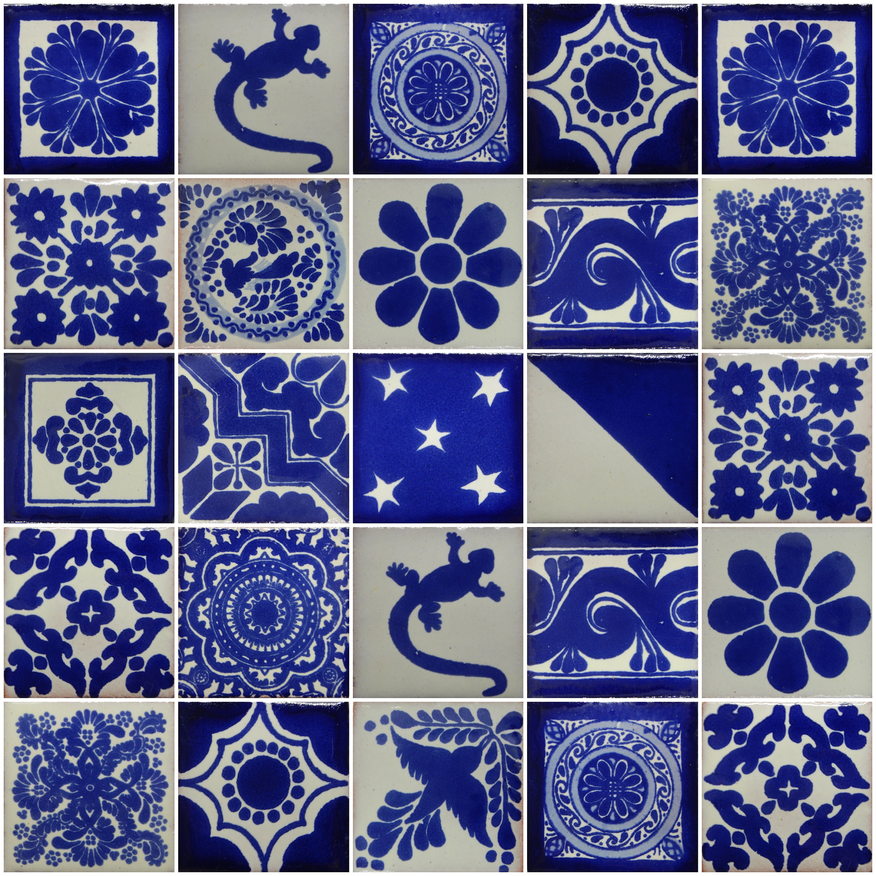 Building & Hardware 50 Mexican Talavera tiles 4x4 Plain Color Tiles