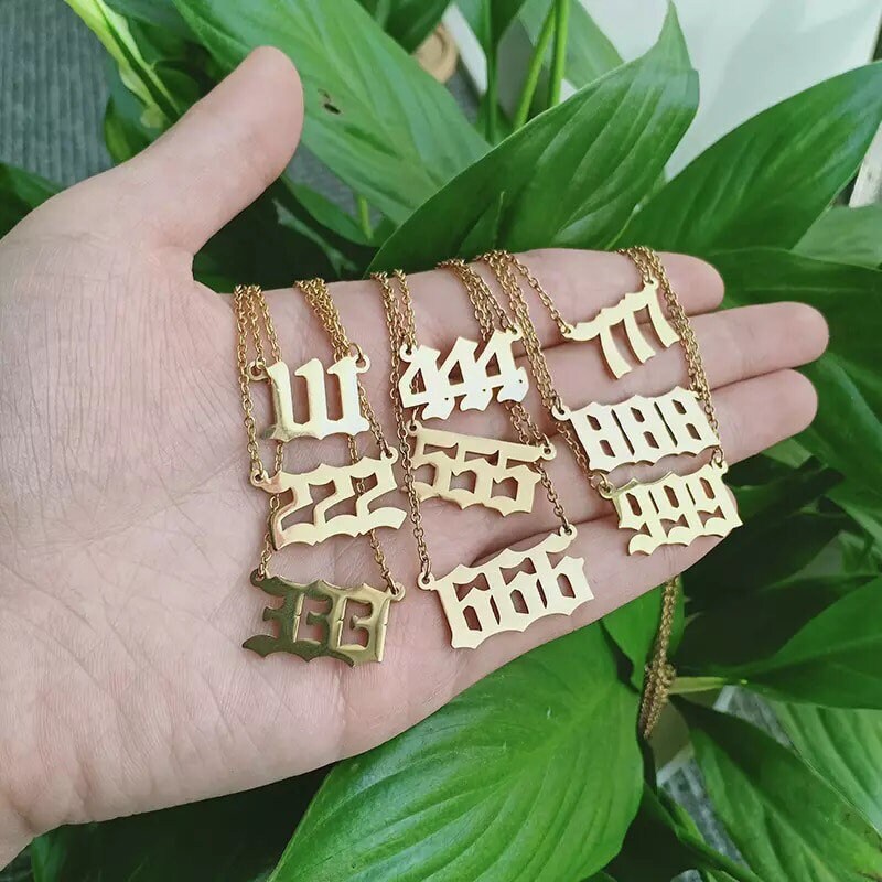 Angel Number Necklace 111 222 333 444 555 666 777 888 999, Personaliz…