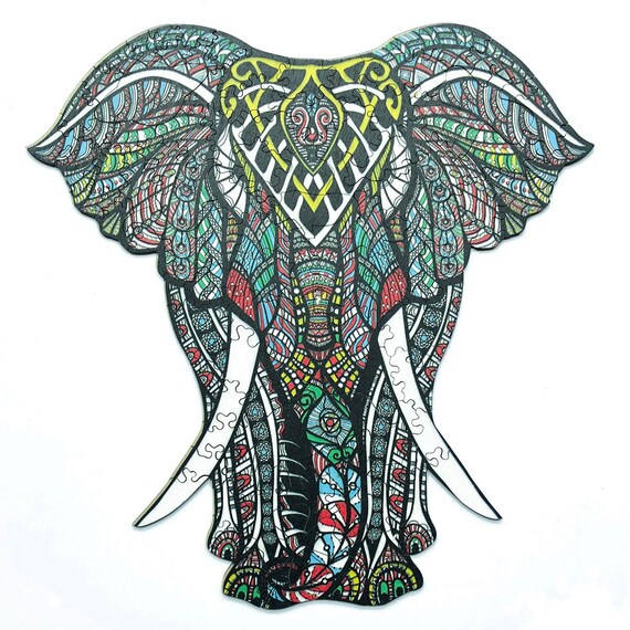 Elephant Wooden Jigsaw Puzzle Puzzle for Adults & Kids Etsy