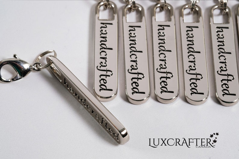 10 Nickel silver Handcrafted Purse Wallet Tote Bag Zipper Pulls by Luxcrafter 40x8mm approx. 1-9/16x5/16in. Canadian Supplier. image 5