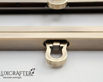 4pk Open-style Clasp 7.5" Brushed Nickel / Gunmetal / Antique Clutch Frame, Straight Channel Wallet Frame, Purse Frame. Canadian Supplier