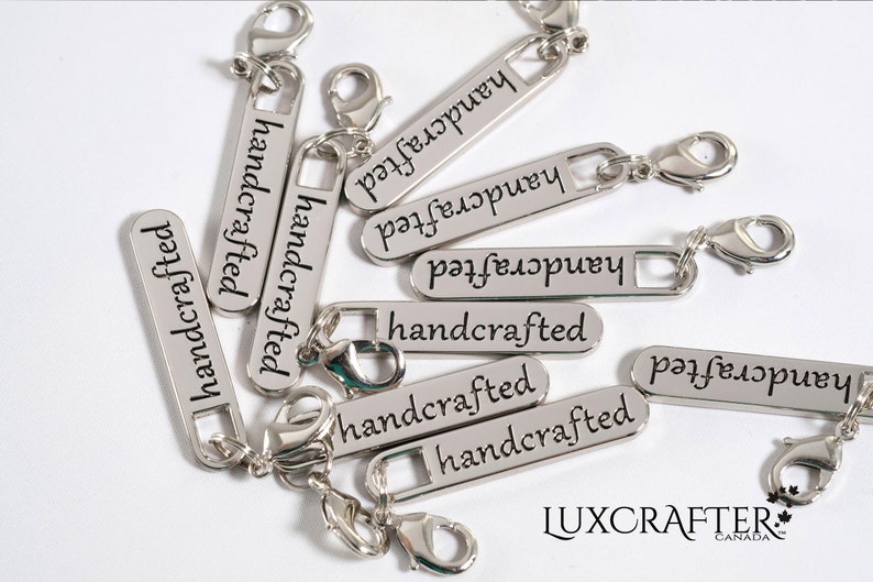 10 Nickel silver Handcrafted Purse Wallet Tote Bag Zipper Pulls by Luxcrafter 40x8mm approx. 1-9/16x5/16in. Canadian Supplier. image 10