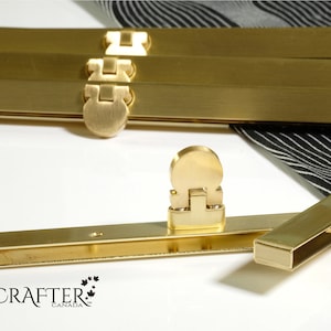 1 7.5-inch Brushed Gold Clutch/Wallet/Purse Frame - Special Order Soft-Close Solid Clasp - Straight Channel Closed End (19cm)